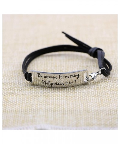 Religious Bracelets for Women Inspirational Christian Gifts for Her Christmas Personalized Scripture Birthday Leather Strap B...