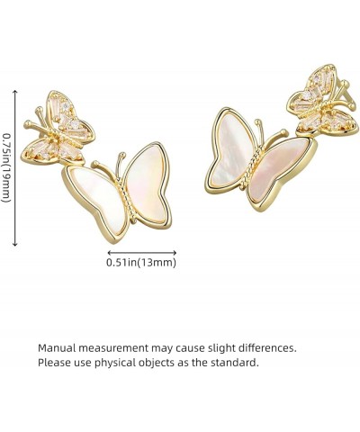 14K Gold Plated S925 Sterling Silver Post | Lightweight & Small Stud Earrings for Women | Butterfly | Pearl | Dance Girl | Sh...