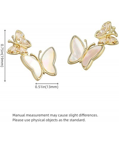 14K Gold Plated S925 Sterling Silver Post | Lightweight & Small Stud Earrings for Women | Butterfly | Pearl | Dance Girl | Sh...