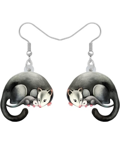 Cute Opossum Earrings Dangle Acrylic Hypoallergenic Jewelry Novelty Possum Gifts for Women Girls Rat Charms Decorations Mothe...