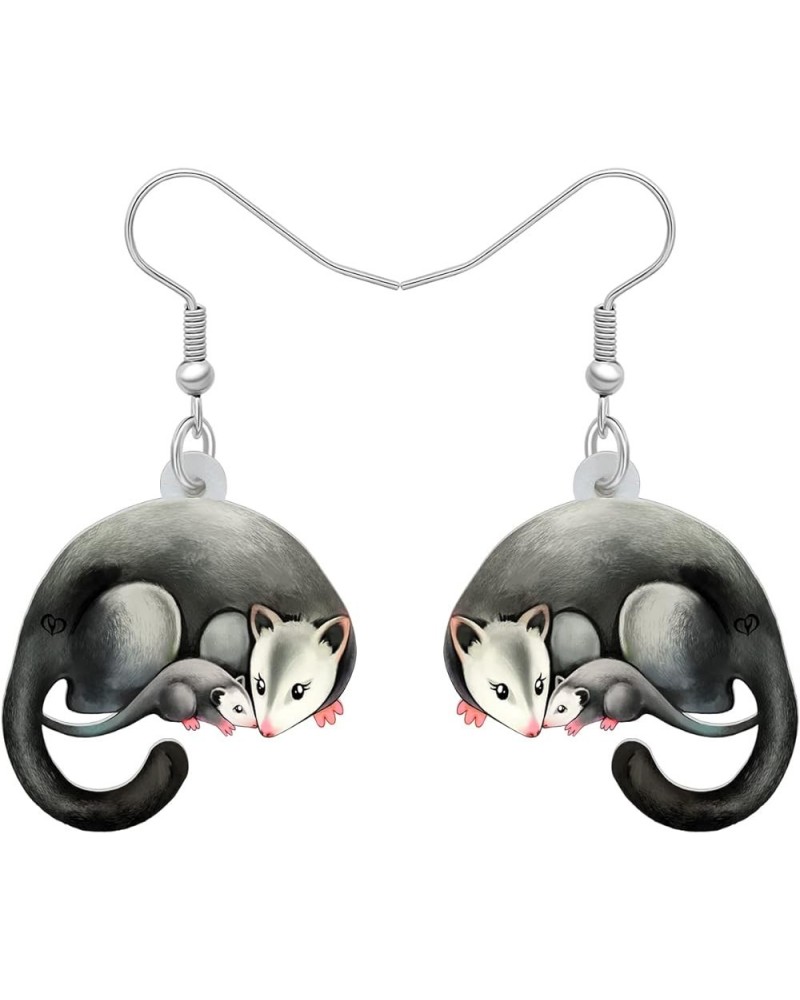 Cute Opossum Earrings Dangle Acrylic Hypoallergenic Jewelry Novelty Possum Gifts for Women Girls Rat Charms Decorations Mothe...