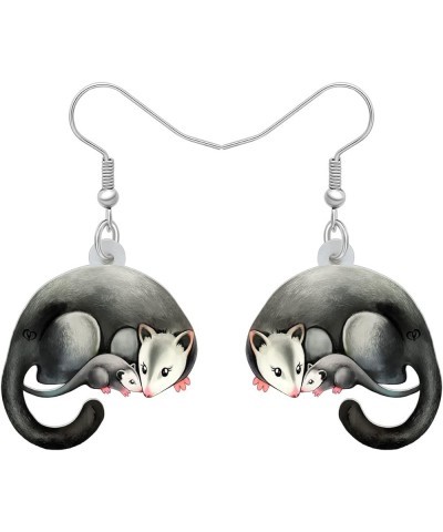 Cute Opossum Earrings Dangle Acrylic Hypoallergenic Jewelry Novelty Possum Gifts for Women Girls Rat Charms Decorations Mothe...