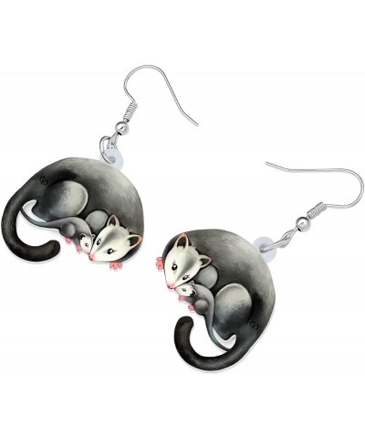 Cute Opossum Earrings Dangle Acrylic Hypoallergenic Jewelry Novelty Possum Gifts for Women Girls Rat Charms Decorations Mothe...