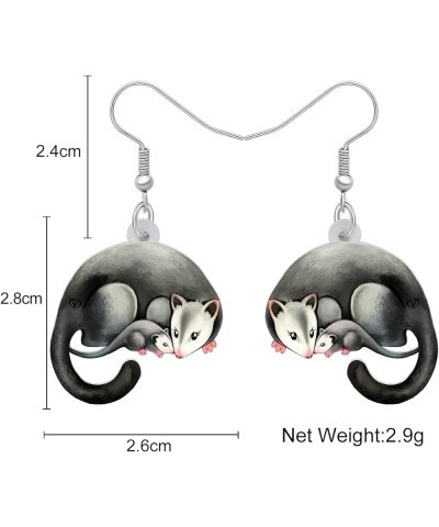 Cute Opossum Earrings Dangle Acrylic Hypoallergenic Jewelry Novelty Possum Gifts for Women Girls Rat Charms Decorations Mothe...