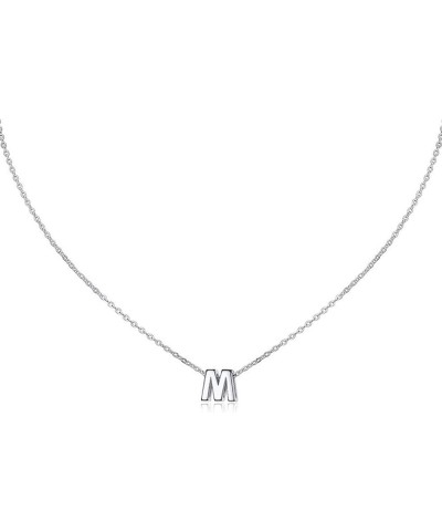 Small Initial Necklace for Women Stainless Steel Tiny Letter Necklace Personalized Name Necklace for Girls M $8.00 Necklaces