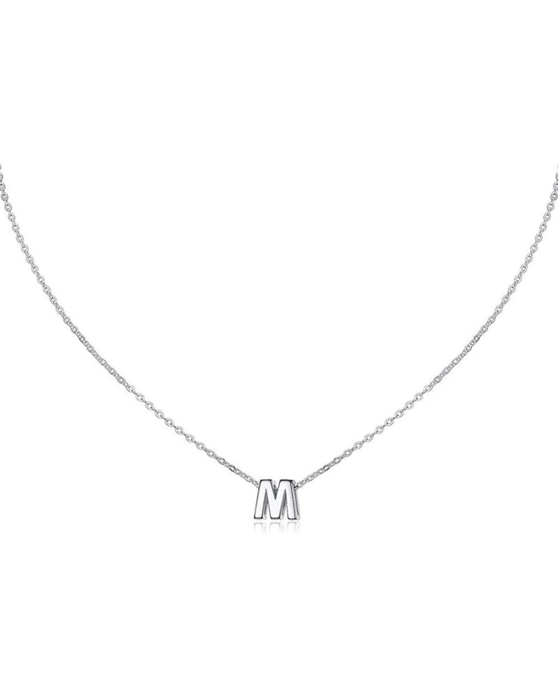 Small Initial Necklace for Women Stainless Steel Tiny Letter Necklace Personalized Name Necklace for Girls M $8.00 Necklaces