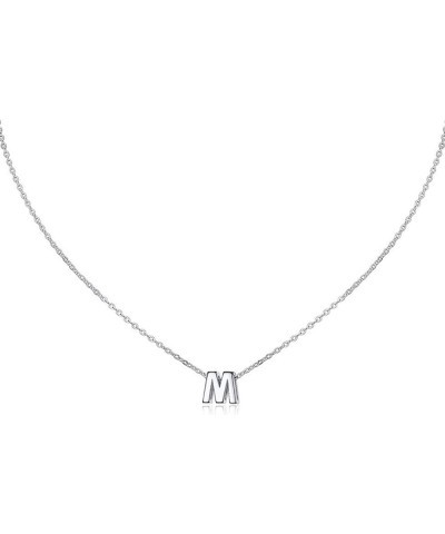 Small Initial Necklace for Women Stainless Steel Tiny Letter Necklace Personalized Name Necklace for Girls M $8.00 Necklaces