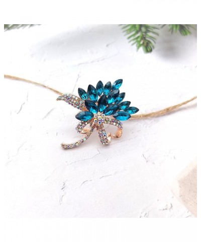 Flower Brooches Pins for Women Fashion Brooch for Women, Floral Women's Brooches & Pins Elegant Crystals Rhinestone Women Cor...