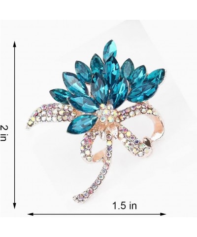 Flower Brooches Pins for Women Fashion Brooch for Women, Floral Women's Brooches & Pins Elegant Crystals Rhinestone Women Cor...