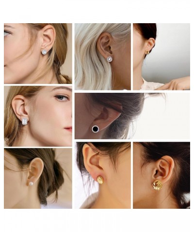 8 Pairs Stud Earrings Set for Women Cubic Zirconia Halo Studs Gold Knot Twist Stud Earrings Faux Pearl Simple Post Earrings f...