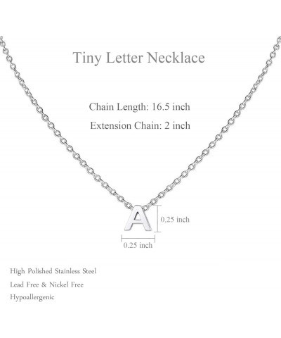 Small Initial Necklace for Women Stainless Steel Tiny Letter Necklace Personalized Name Necklace for Girls M $8.00 Necklaces