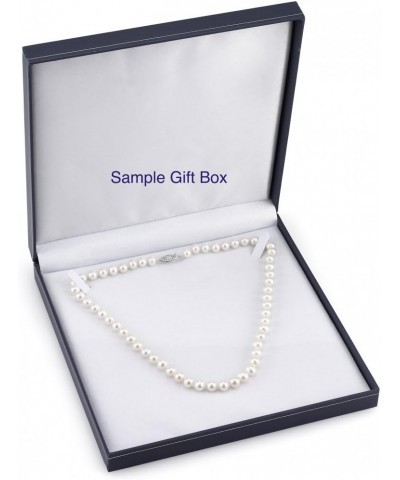 14K Gold 7.0-7.5mm Round Genuine White Japanese Akoya Saltwater Cultured Pearl Necklace in 17" Princess Length for Women $295...