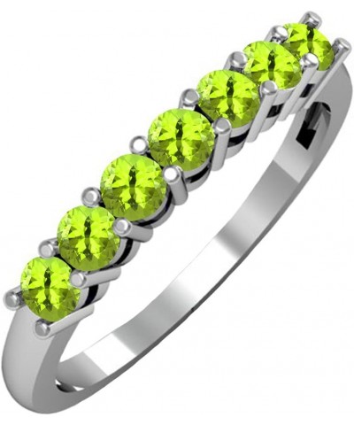 14K Ladies 7 Stone Bridal Wedding Band Anniversary Ring, White Gold Peridot $111.13 Bracelets