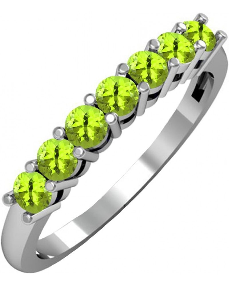 14K Ladies 7 Stone Bridal Wedding Band Anniversary Ring, White Gold Peridot $111.13 Bracelets