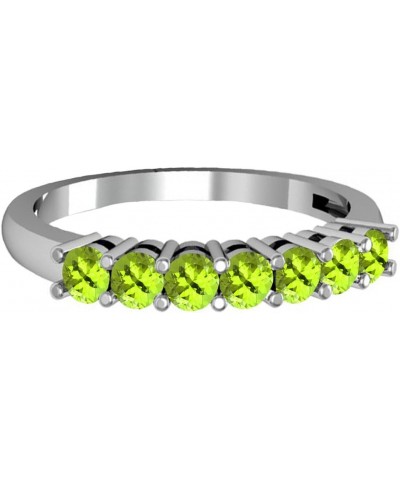 14K Ladies 7 Stone Bridal Wedding Band Anniversary Ring, White Gold Peridot $111.13 Bracelets