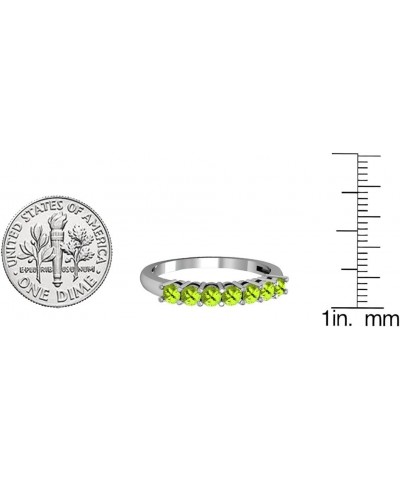 14K Ladies 7 Stone Bridal Wedding Band Anniversary Ring, White Gold Peridot $111.13 Bracelets