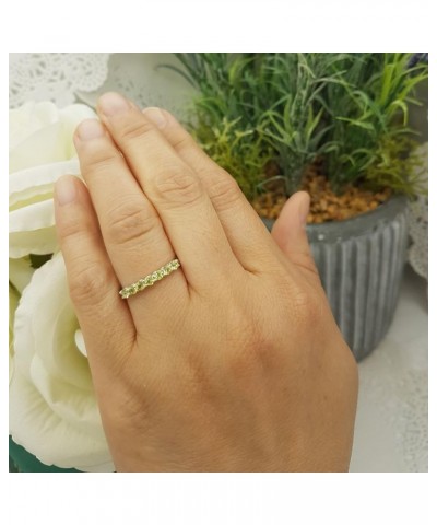 14K Ladies 7 Stone Bridal Wedding Band Anniversary Ring, White Gold Peridot $111.13 Bracelets