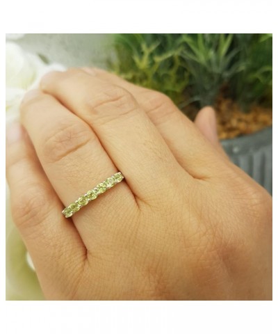 14K Ladies 7 Stone Bridal Wedding Band Anniversary Ring, White Gold Peridot $111.13 Bracelets