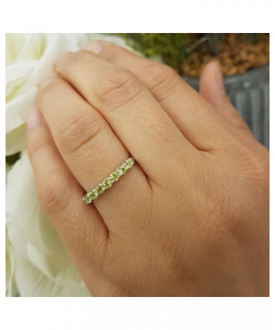 14K Ladies 7 Stone Bridal Wedding Band Anniversary Ring, White Gold Peridot $111.13 Bracelets