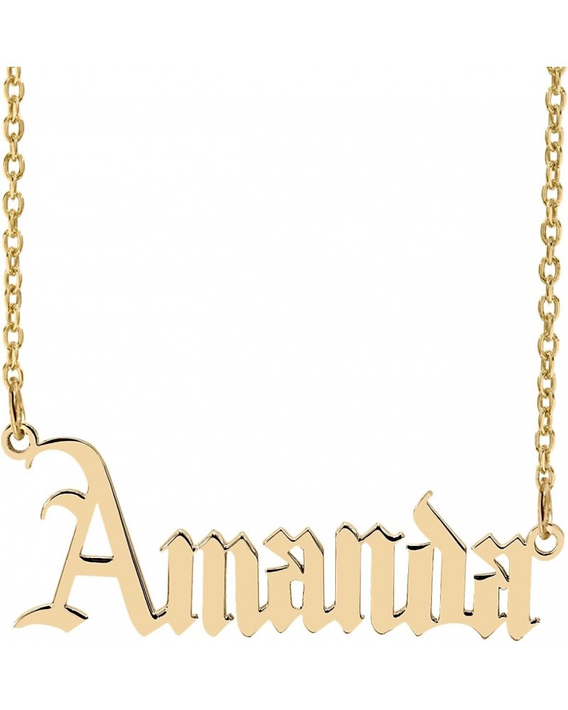 Elegant Designs 14K Gold Sterling Silver Personalized Script Nameplate Necklace - Customizable Handcrafted Jewelry for Women ...