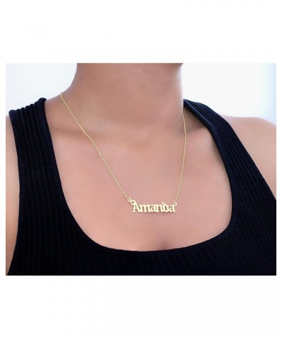 Elegant Designs 14K Gold Sterling Silver Personalized Script Nameplate Necklace - Customizable Handcrafted Jewelry for Women ...