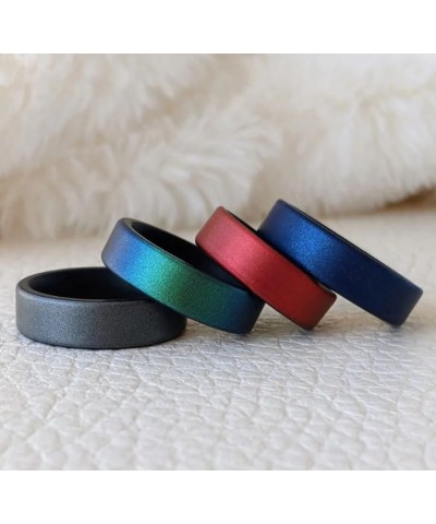 2-Toned Silicone Rings - Breathable Comfort Fit in 6mm Bandwidth Metal Red Black 6 $15.29 Rings