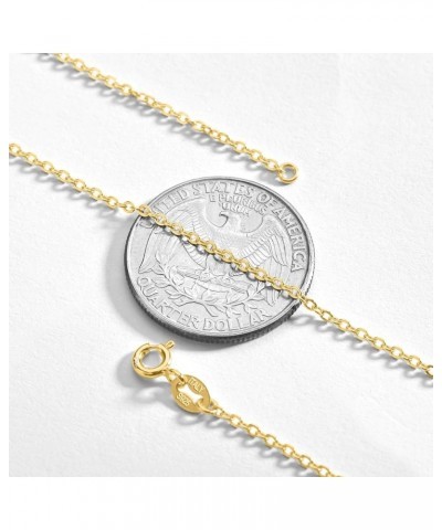 Sterling Silver & 14K Gold Plated Chain Necklace for Women 1.5mm Cable Chain Necklace Spring Ring Clasp Thin & Sturdy Italian...