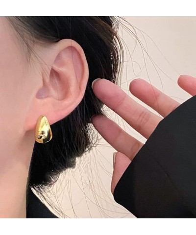 Chunky Gold Hoop Earrings for Women Tear Drop Stud Earring Gold Hoop Ball Earrings Statement Earrings silver 1 $7.01 Earrings