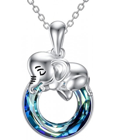 Animal Pendant Necklace with Crystals 925 Sterling Silver Animal Jewelry Gifts for Women Girls Mom Daughter Elephant-01 $10.7...