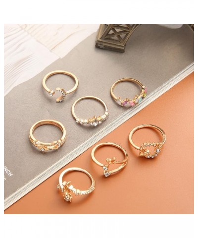 Gold Rings for Women Stackable Rings for Teen Girl Gifts Trendy Stuff Simple Star Moon Knuckle Rings Set Boho Rings Cute Stuf...