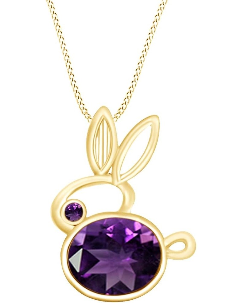 Bunny Pendant Necklace 14k Gold Over Sterling Silver yellow-gold-plated-silver: Amethyst $33.38 Necklaces