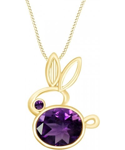 Bunny Pendant Necklace 14k Gold Over Sterling Silver yellow-gold-plated-silver: Amethyst $33.38 Necklaces