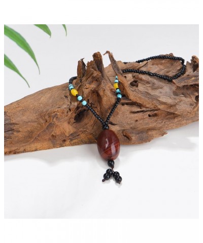 The Gift of Courage,Natural Agate Pendant Necklace Pure Agate Stone for Stone Lovers Rope Necklace Adjustable Length D $12.22...