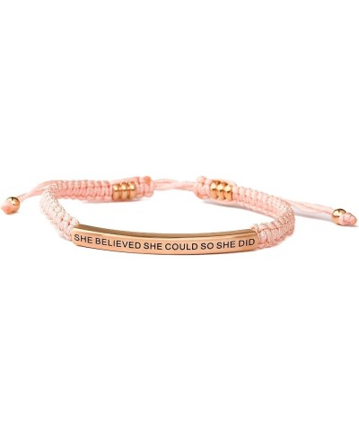 THE INSPIRATION CO.-SHE BELIEVED SHE COULD SO SHE DID Nylon Rope Handmade trendy macramé Bracelet for Women and Teen Girls wi...