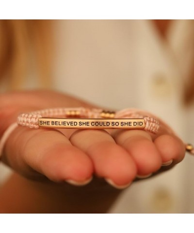 THE INSPIRATION CO.-SHE BELIEVED SHE COULD SO SHE DID Nylon Rope Handmade trendy macramé Bracelet for Women and Teen Girls wi...