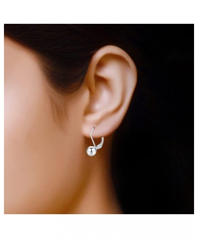 Charmsy 925 Sterling Silver Ball Earrings Classic Leverback Drop Dangle Earring For Women Teen 8mm-Fixed Ball $11.93 Earrings