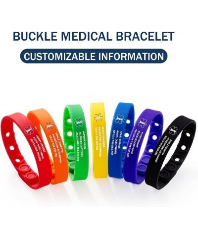 Free Engraving ID Alert Bracelets Waterproof Custom Silicone Medical Bracelet Adjustable Emergency Bracelet for Women Men Ora...