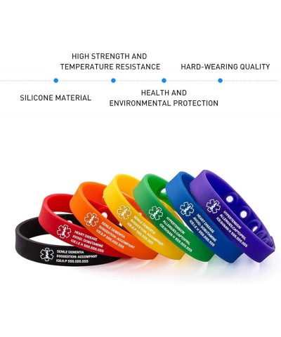 Free Engraving ID Alert Bracelets Waterproof Custom Silicone Medical Bracelet Adjustable Emergency Bracelet for Women Men Ora...