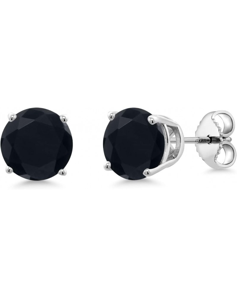 925 Sterling Silver Black Onyx Stud Earrings For Women (2.56 Cttw, Gemstone Birthstone Round 7MM) $17.22 Earrings