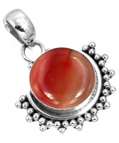 925 Sterling Silver Handmade Pendant for Women 12 MM Round Gemstone Statement Jewelry for Gift (99583_P) Mookaite $15.37 Pend...