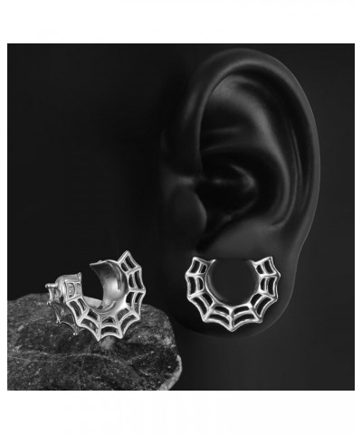 2 Pcs Hollow Design Saddle Plugs Gauges for Women Ventilate Ear Tunnels Gauges for Men Breathe Surgical Steel Gauge Earrings ...