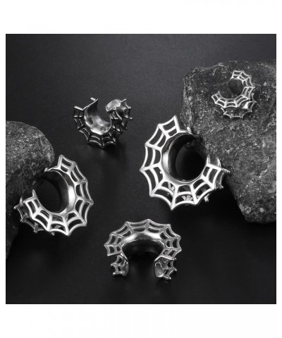 2 Pcs Hollow Design Saddle Plugs Gauges for Women Ventilate Ear Tunnels Gauges for Men Breathe Surgical Steel Gauge Earrings ...