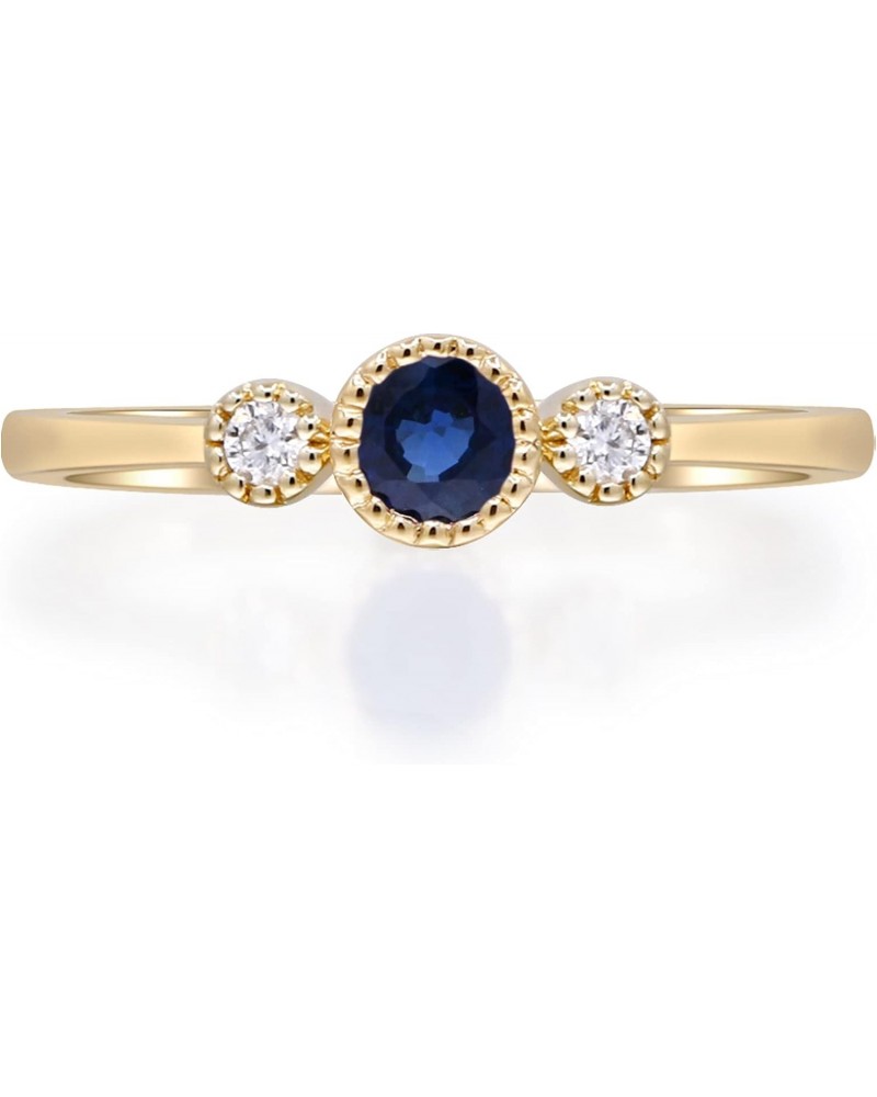 10K Yellow Gold Genuine Blue Sapphire and Natural Diamond (I1) Ring for Women. $149.51 Rings