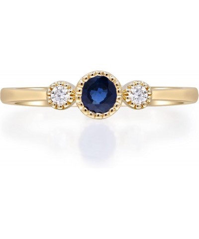 10K Yellow Gold Genuine Blue Sapphire and Natural Diamond (I1) Ring for Women. $149.51 Rings