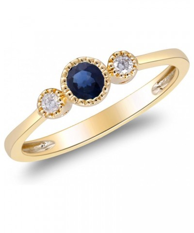 10K Yellow Gold Genuine Blue Sapphire and Natural Diamond (I1) Ring for Women. $149.51 Rings