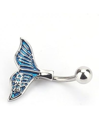 Mermaid Stainless Steel Blue Steel Color Belly Button Piercing Jewelry Hypoallergenic Woman $7.79 Body Jewelry