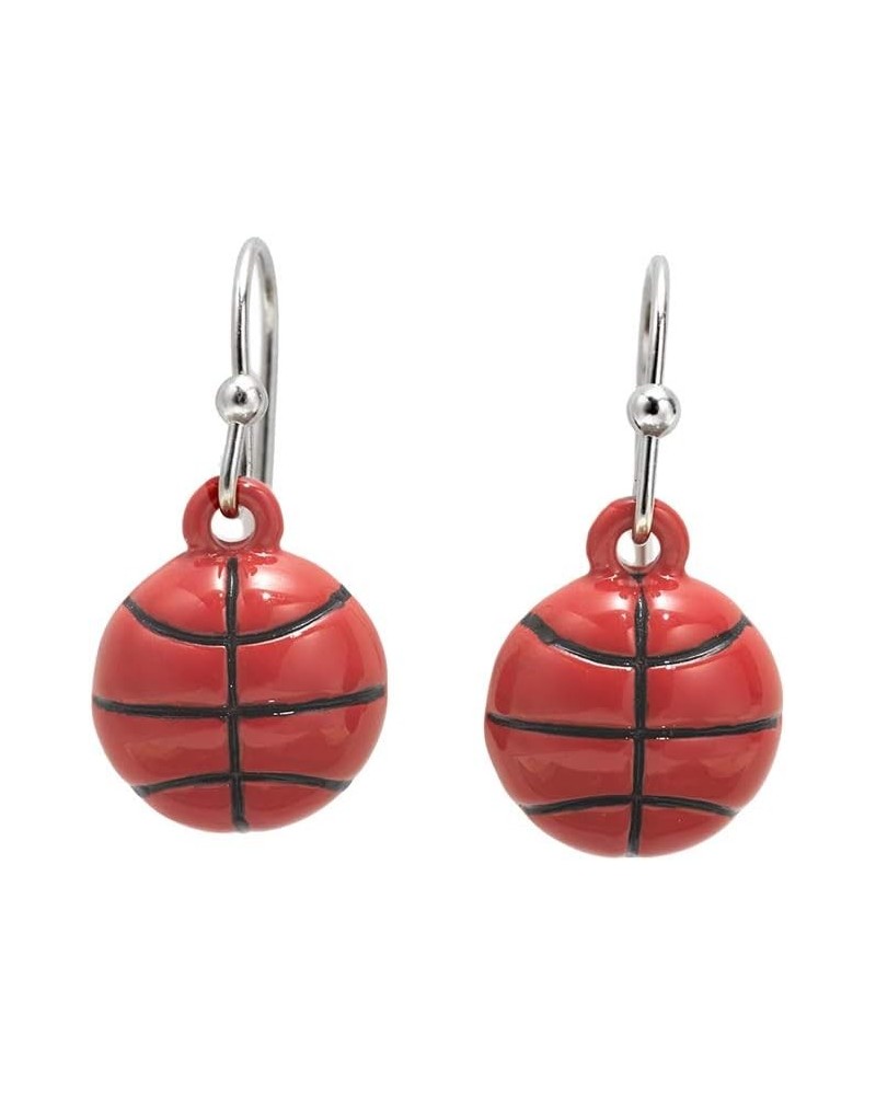 Womens Dangle Earrings Sports Jewelry Player Mom Gift Basketball Enamel $9.45 Earrings