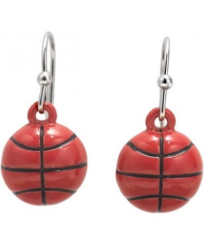 Womens Dangle Earrings Sports Jewelry Player Mom Gift Basketball Enamel $9.45 Earrings