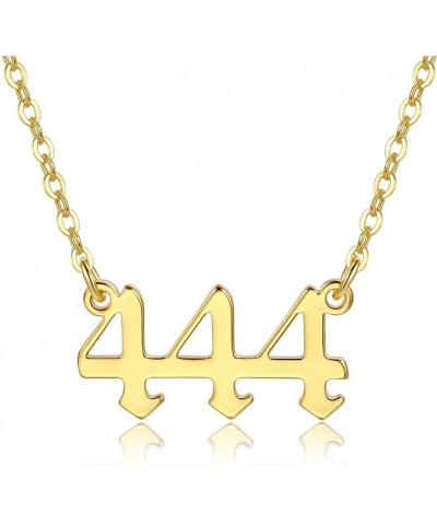 Angel Number Necklace 222 333 444 888 555 111 777 999 666 Necklace Gold Plated Bling Angel Choker Pendant Necklace for women ...