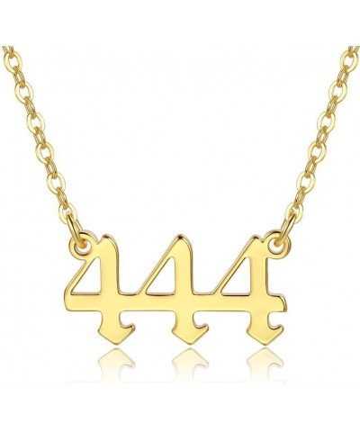 Angel Number Necklace 222 333 444 888 555 111 777 999 666 Necklace Gold Plated Bling Angel Choker Pendant Necklace for women ...